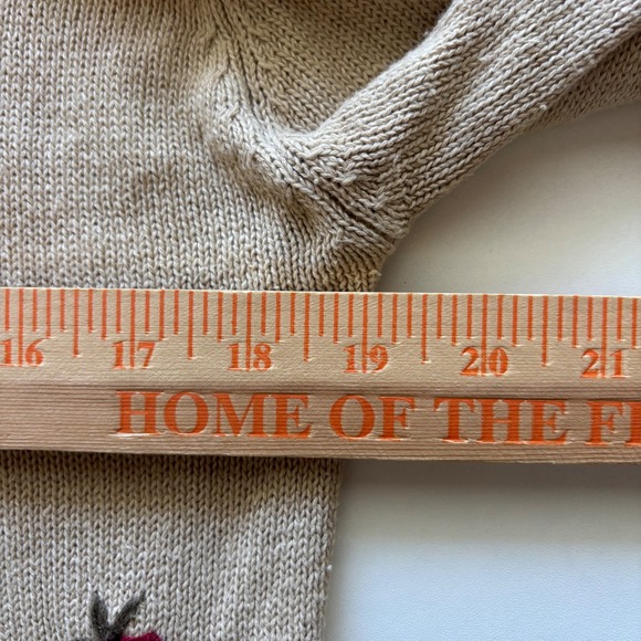 VTG J.Jill Embroidered fall Floral Cardigan Sweater Linen Blend Neutral Small - Picture 3 of 7